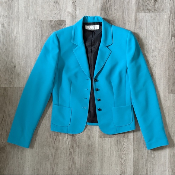 Tahari Arthur S Levine Turquoise Skirt Suit - Picture 2 of 9